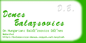 denes balazsovics business card